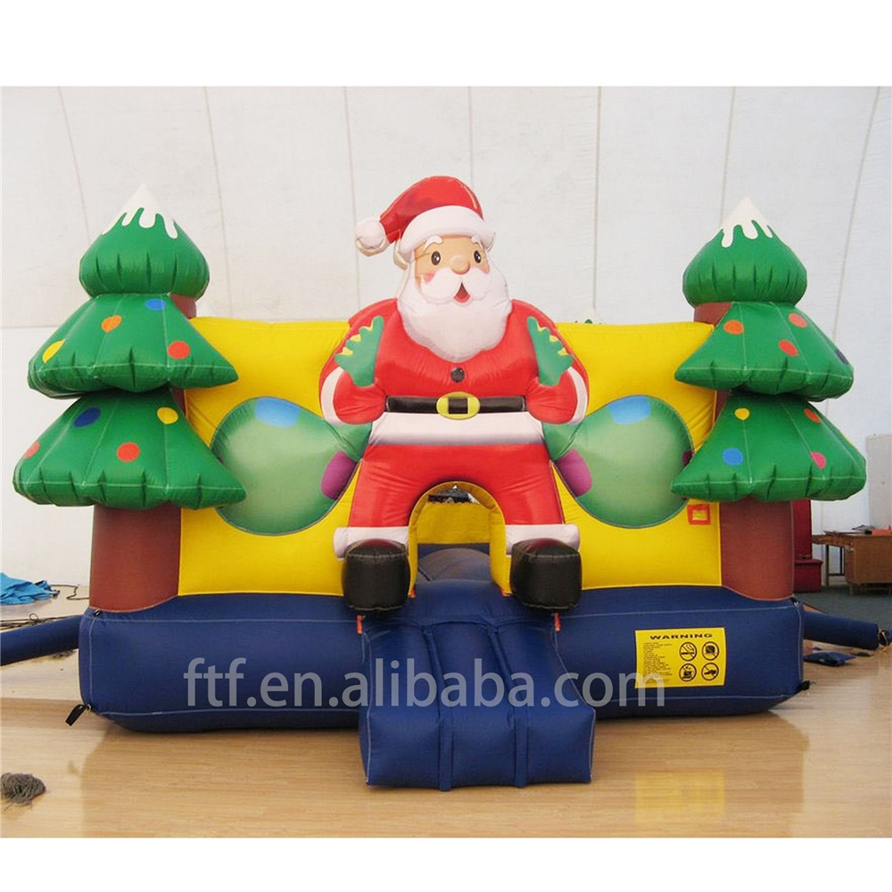 Children's inflatable trampoline bounce house with slide Christmas house inflatable bounce castle trampoline