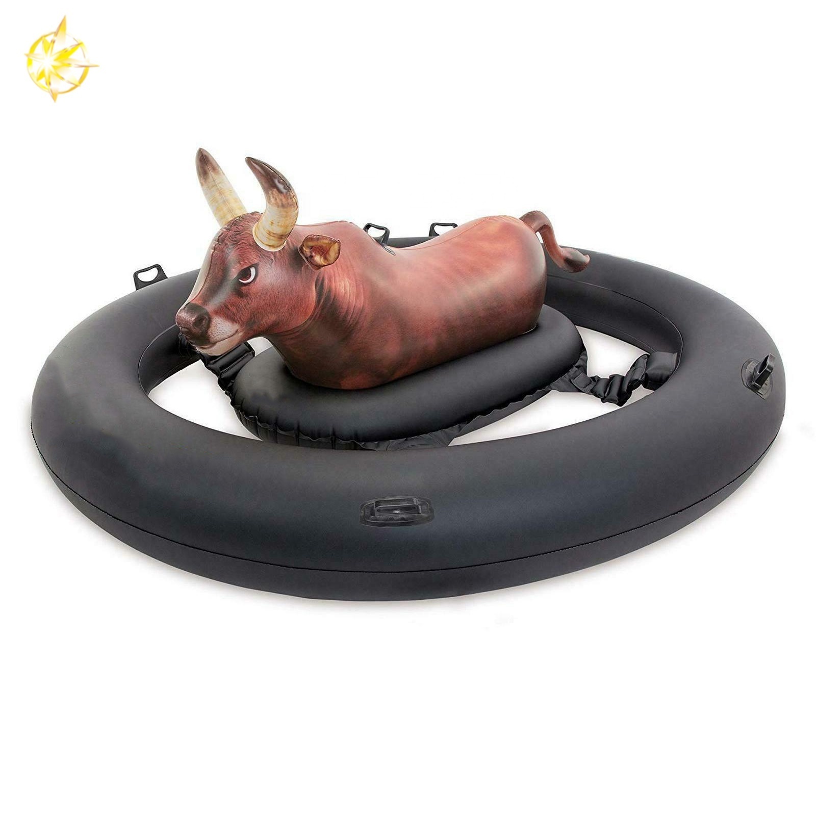 Inflatable bull float tube swimming pool water party ride on toys for adult/kid fun pool float