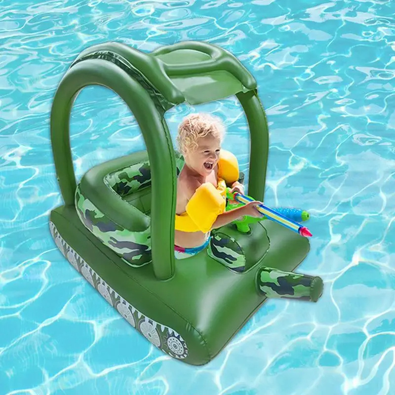 Factory price Inflatable Pool Float Tank Baby water tank Swim Float with Sun Protection for Kids