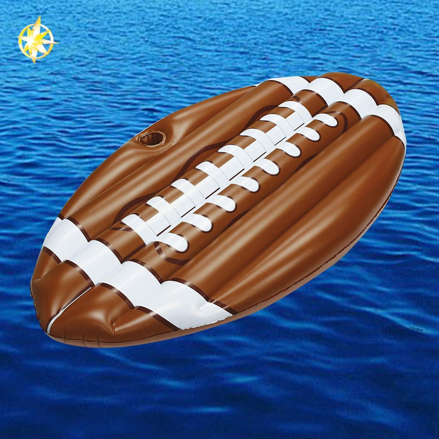 Inflatable big football pool float raft with bottle holder water party toy for adult/kid