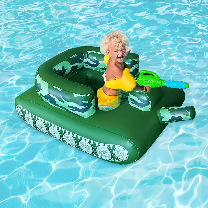 Hot sale Inflatable Tank Floating Inflatable Tank Pool Floats, Swimming Ring Outdoor Water Toy with Squirt Gun for Adults