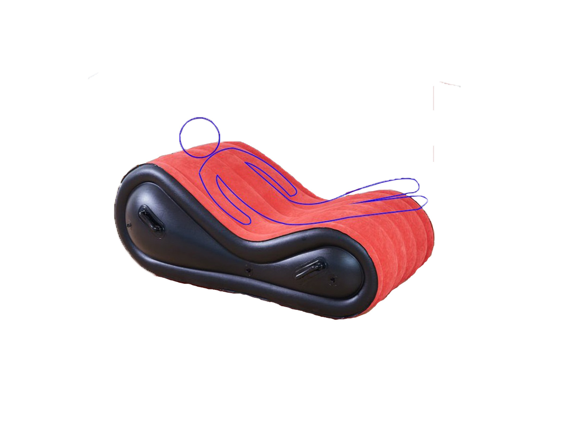 Hot selling lovers use passionate S-shaped flocked PVC inflatable sex sofa chairs