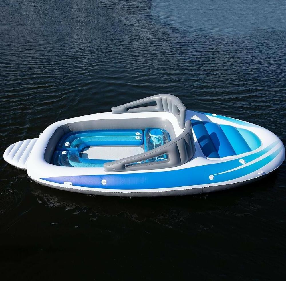 6 Person Huge Party Island Boat,Inflatable floating island, inflatable bay breeze speed boat party floating island river raft