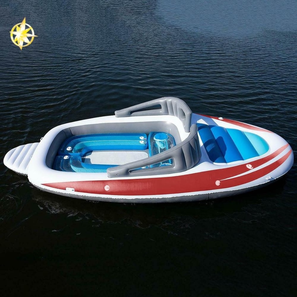 6 people huge party island inflatable boat swimming pool float lounge