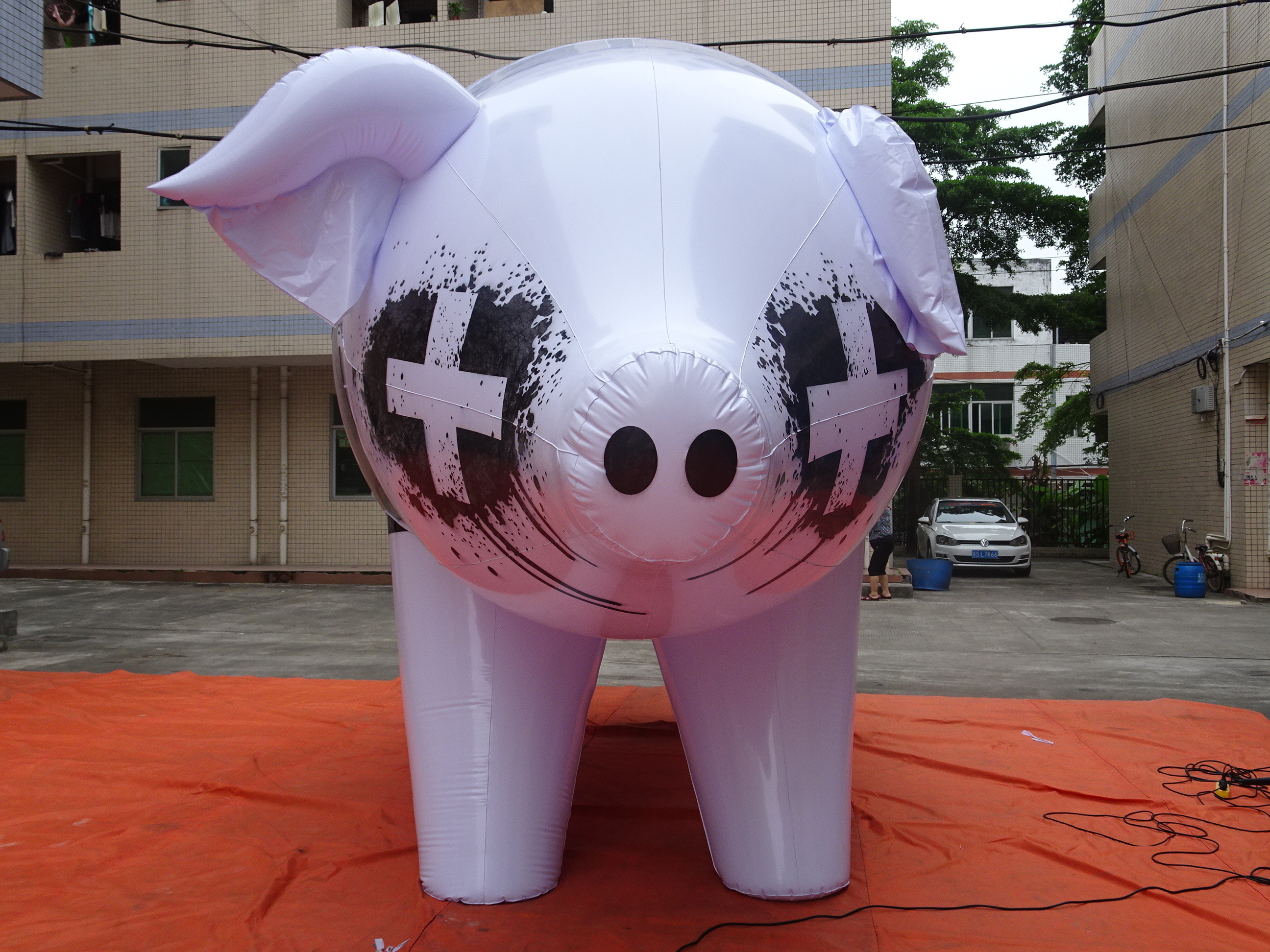 Factory Giant Inflatable Custom 2.5 m Pig Balloons Inflatable white Pig For Advertising