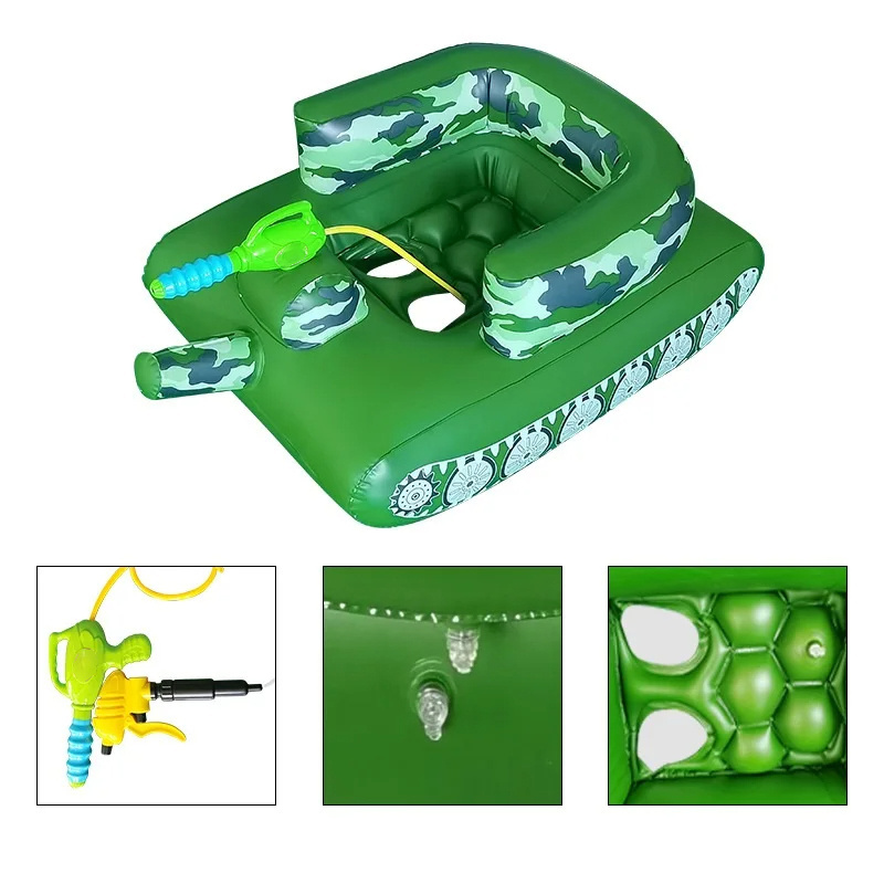 Hot sale Inflatable Tank Floating Inflatable Tank Pool Floats, Swimming Ring Outdoor Water Toy with Squirt Gun for Adults