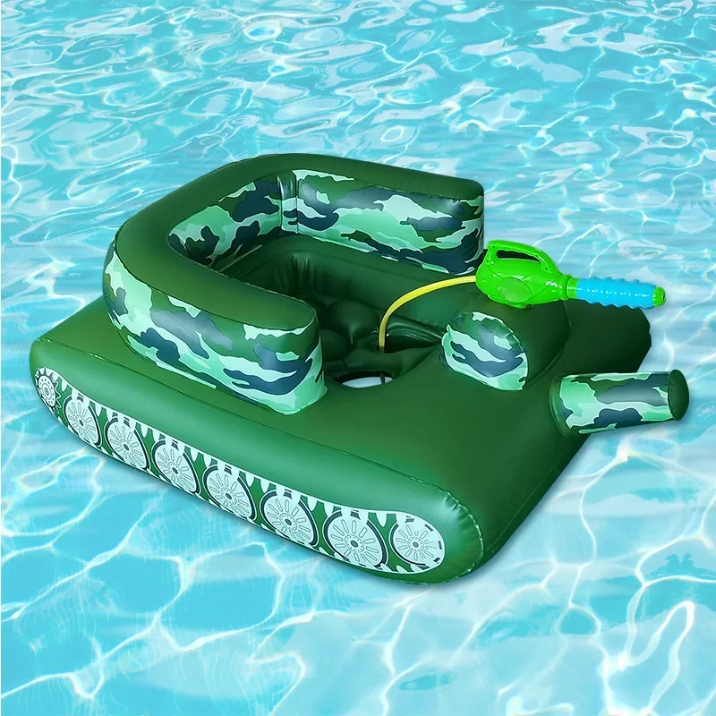 Hot sale Inflatable Tank Floating Inflatable Tank Pool Floats, Swimming Ring Outdoor Water Toy with Squirt Gun for Adults