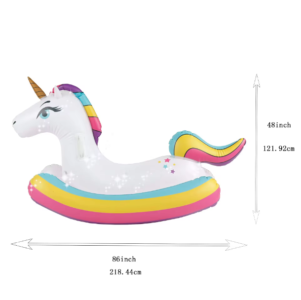 PVC customized new multi-functional water inflatable unicorn Rocking chair toy inflatable float rider for adults and children