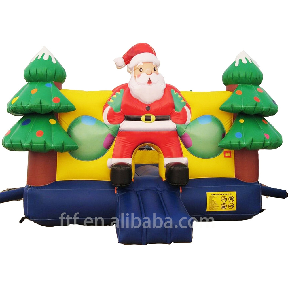 Children's inflatable trampoline bounce house with slide Christmas house inflatable bounce castle trampoline