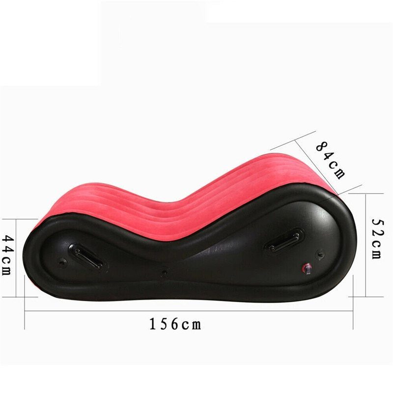 Hot selling lovers use passionate S-shaped flocked PVC inflatable sex sofa chairs