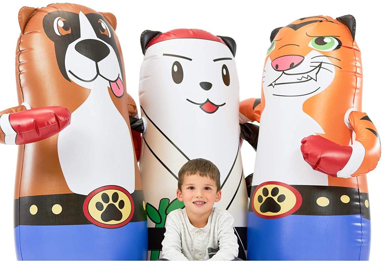 custom 1.2m tall inflatable fitness toy animal tiger tumbler kids Inflatable PVC Punching bag