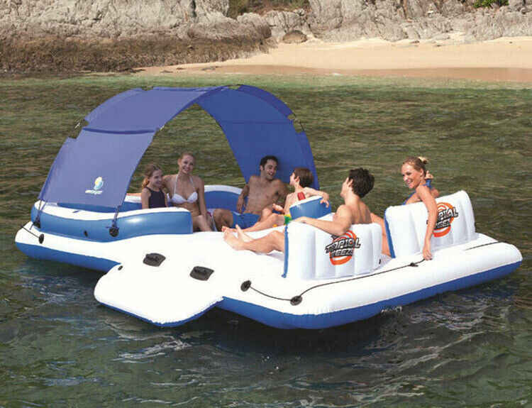 PVC 6-8 Person Fishing Swimming Water sportintg Inflatable Boat Rest Floating Island