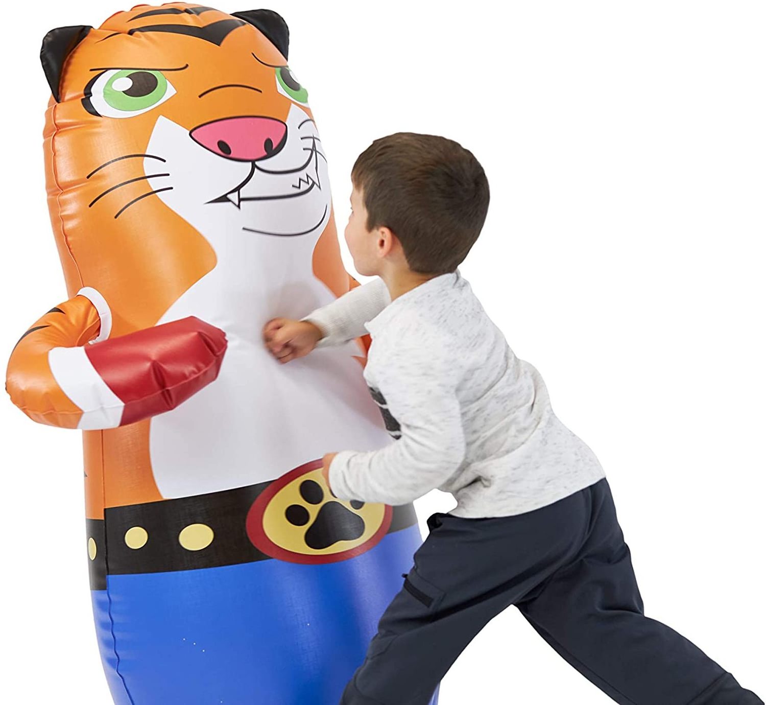 custom 1.2m tall inflatable fitness toy animal tiger tumbler kids Inflatable PVC Punching bag