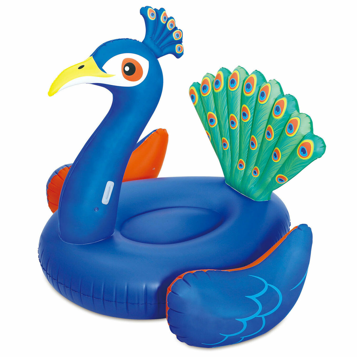 Summer Waves Big Peacock Ride On Inflatable Swimming Pool Float Raft Lounger