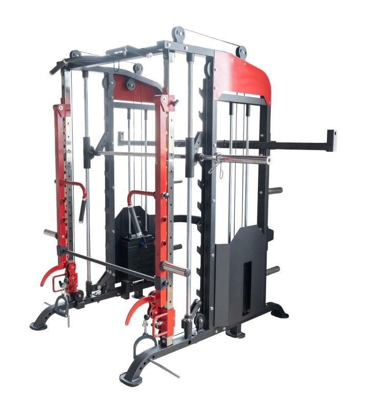 multi function cable crossover power rack smith machine Squat Rack 4 in 1 Smith Machine Jammer Arm Power Cage Squat Rack