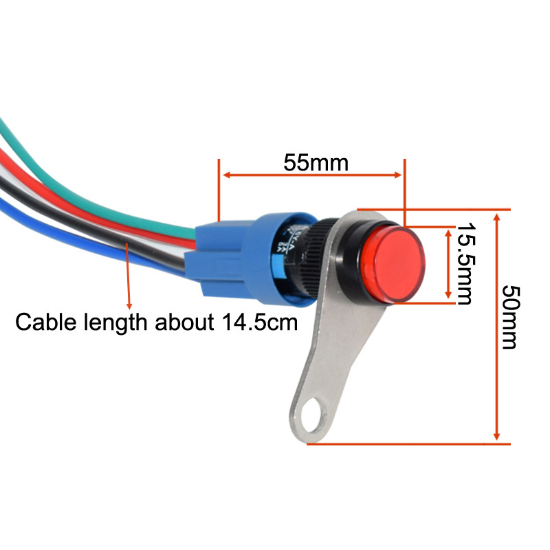 Motorcycle Switches Headlight Fog Light Switch ON OFF Button With Wire Harness LED Light