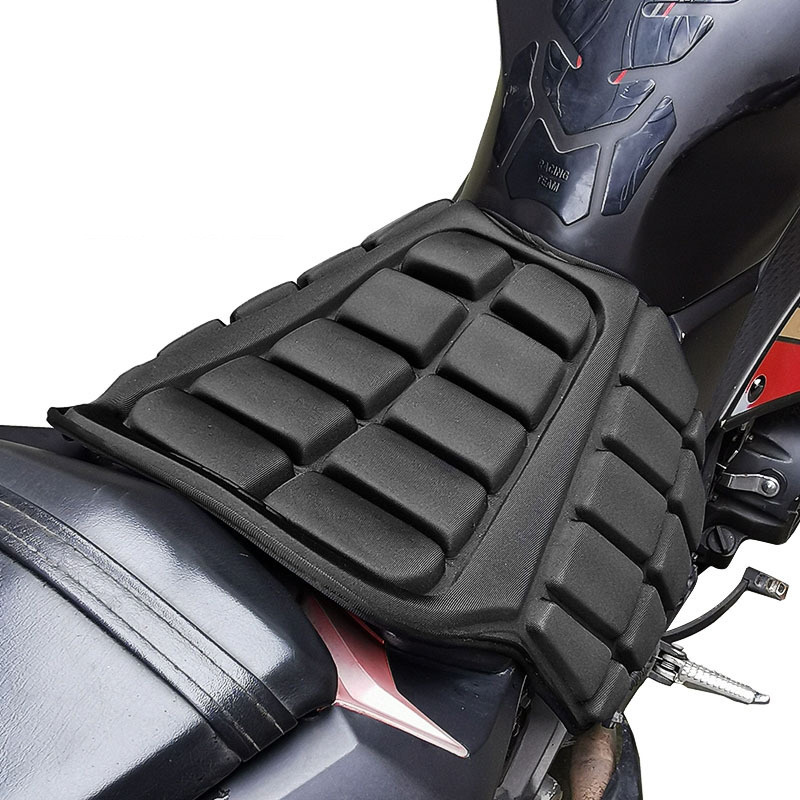 Motorcycle Seat Cushion Pressure Relief Ride Air Cushion Anti Slip Sunscreen Heat Insulation Seat Cover Air Pad 3D Accessory