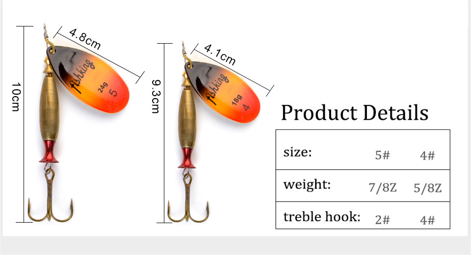 FTK FS-002 20g Fishing Spoon Lures For Trout Pike Bass Trolling Fishing Spinner Lure Bait Fishing Lures