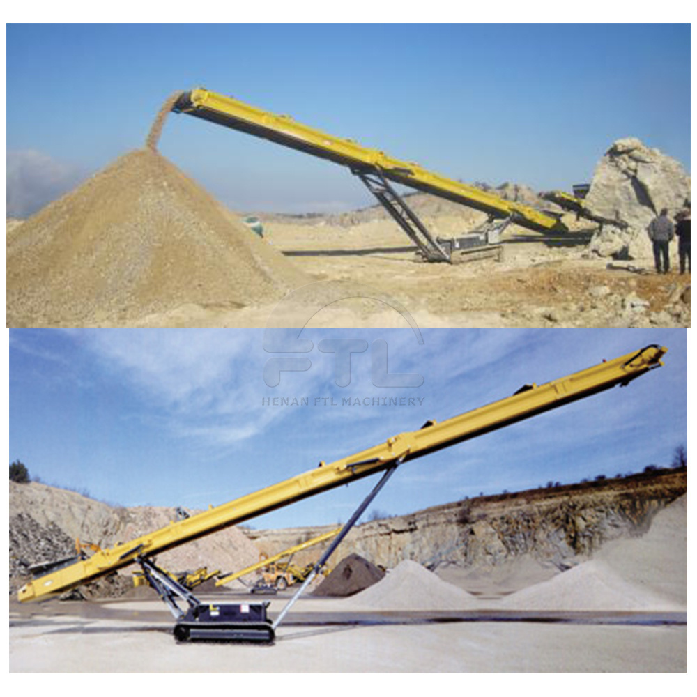 Professional sand stone Material Handling Conveying Equipment Crawler belt conveyor