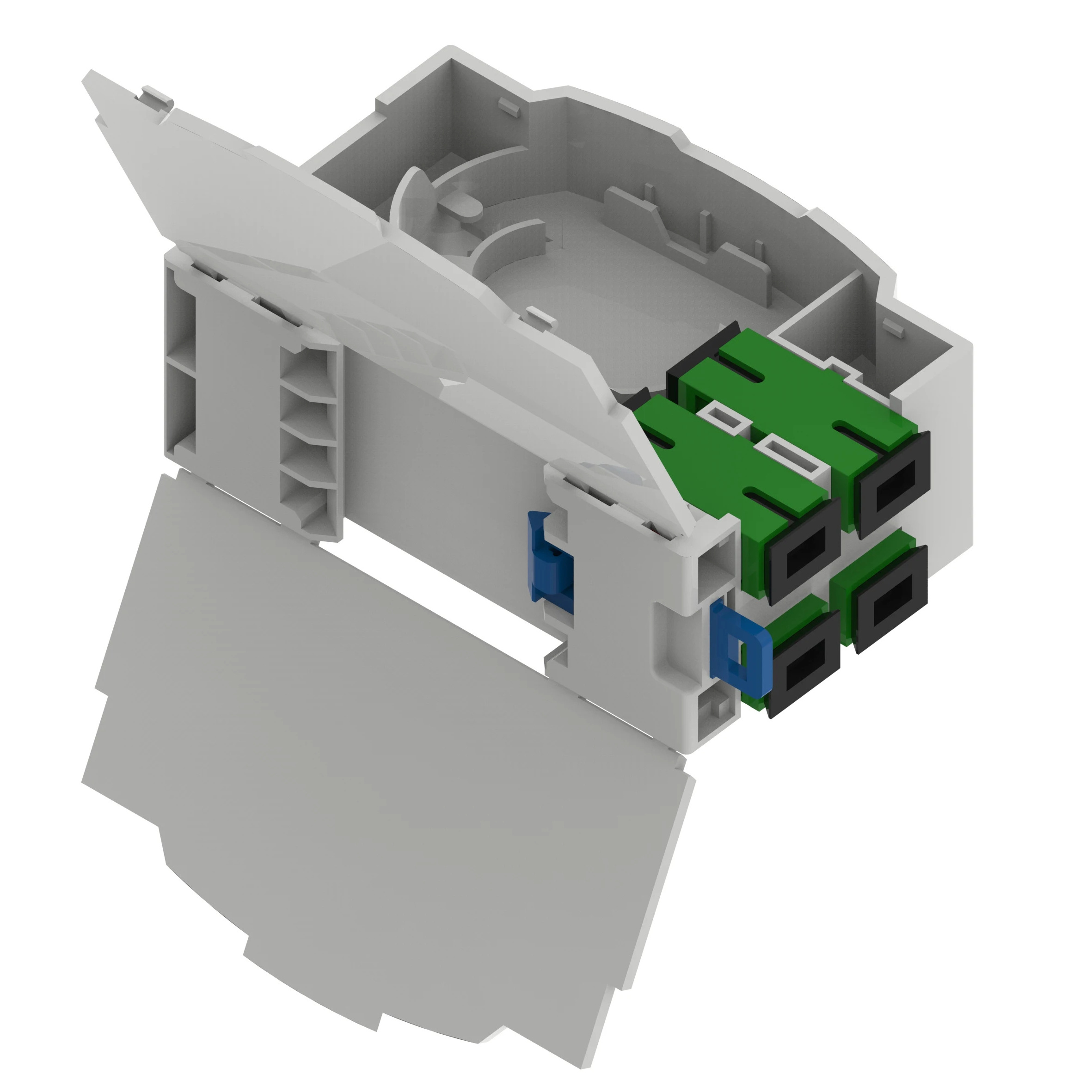 EONKEY ftth Indoor Optical Fiber ABS 4C DIN BOX Full loaded SC/APC Shutter Adapter 10m 20m 30m 50m G657A1 G657A2