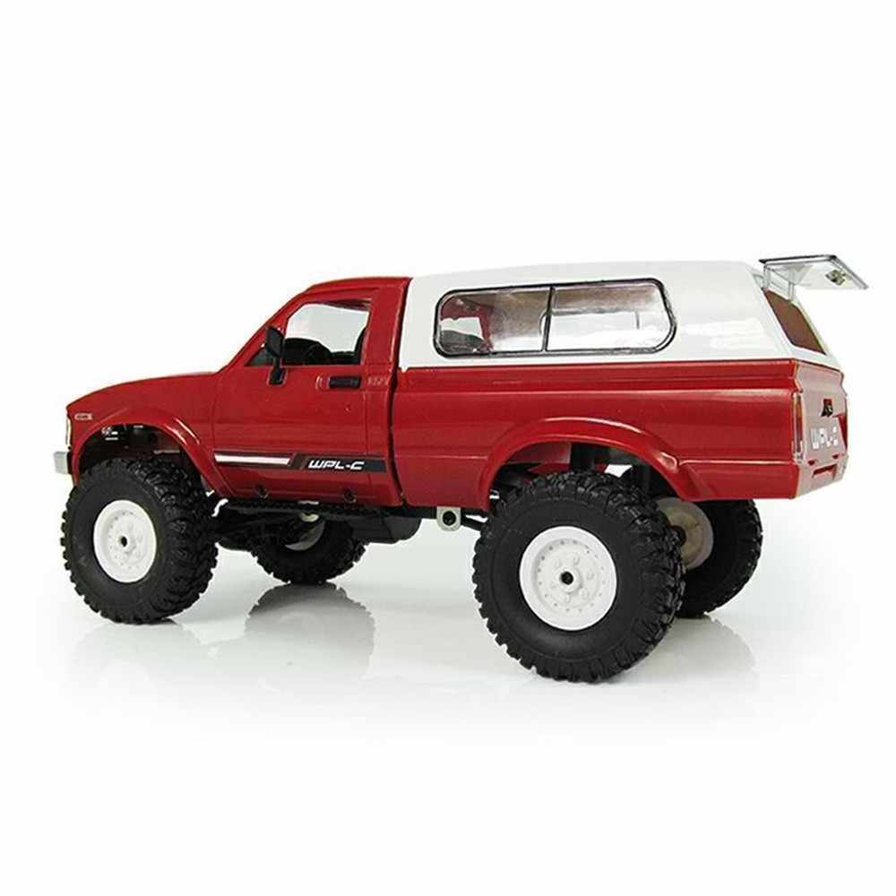 WPL Hot Sale C24 2.4G 1/16 Crawler Climbing Truck Off Road RC Car Toys full scale RC military truck RC car toys with light