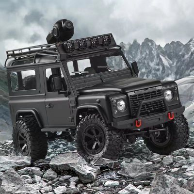 Full scale 1/12 4WD 2.4G off-road belt WIFI remote control vehicle hollow track tire climbing LED lamp simulation RC model car