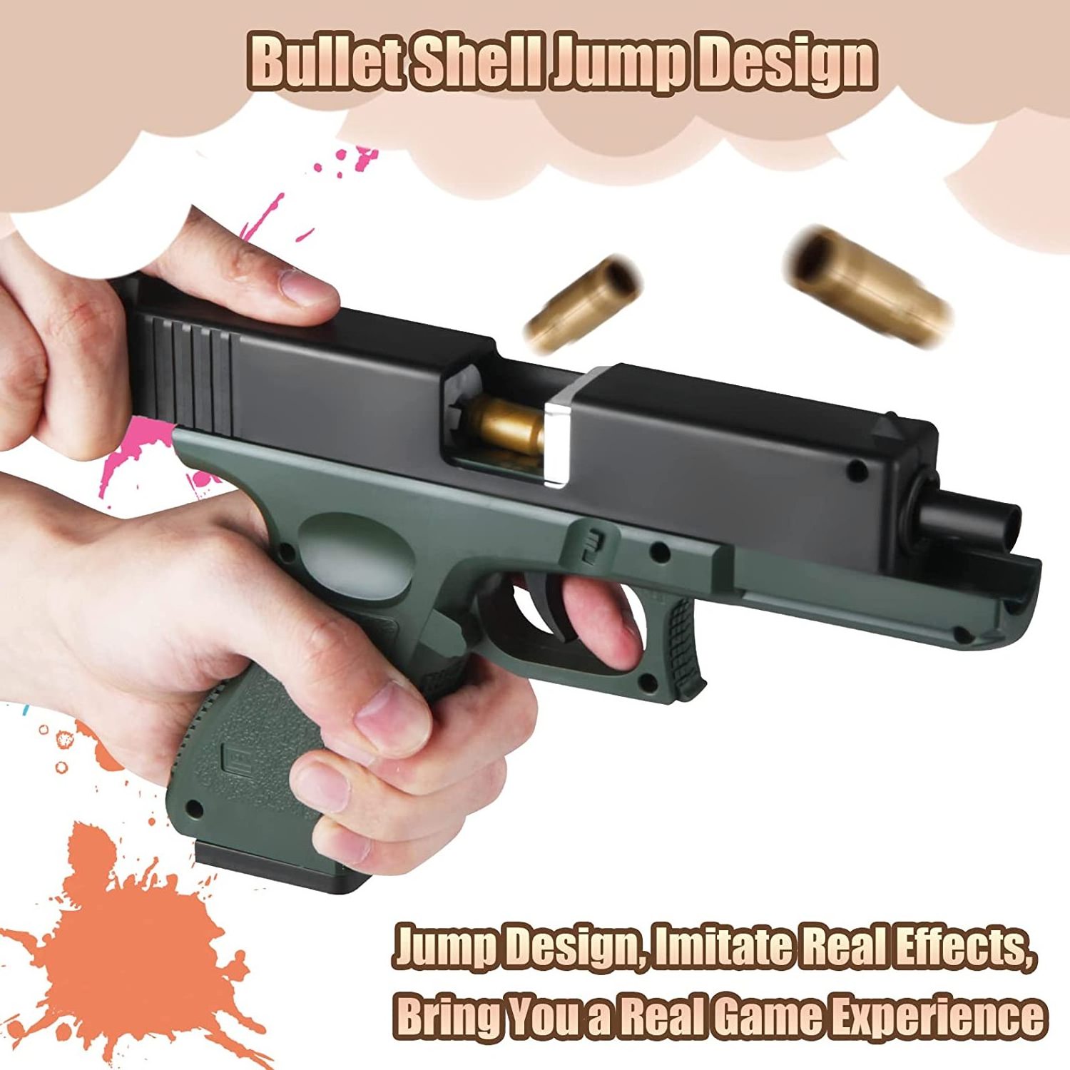 Shooting Game Toy Guns For Adults Kids Soft Bullet Blaster Gun Pistol With Foam Darts And Jump Ejecting Mag Indoor Outdoor gifts