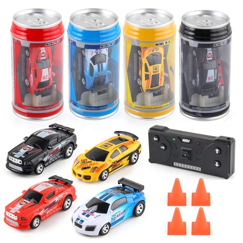 Mini cola can electric remote control racing car rechargeable can high-speed drift car, children's remote control car toy