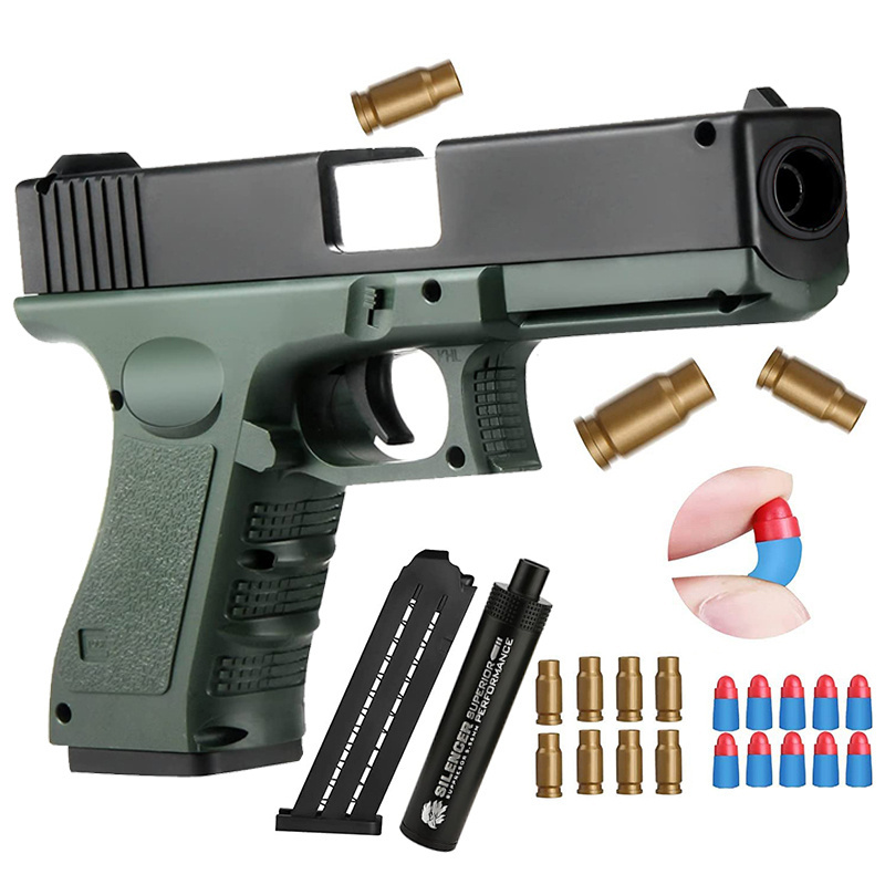 Shooting Game Toy Guns For Adults Kids Soft Bullet Blaster Gun Pistol With Foam Darts And Jump Ejecting Mag Indoor Outdoor gifts