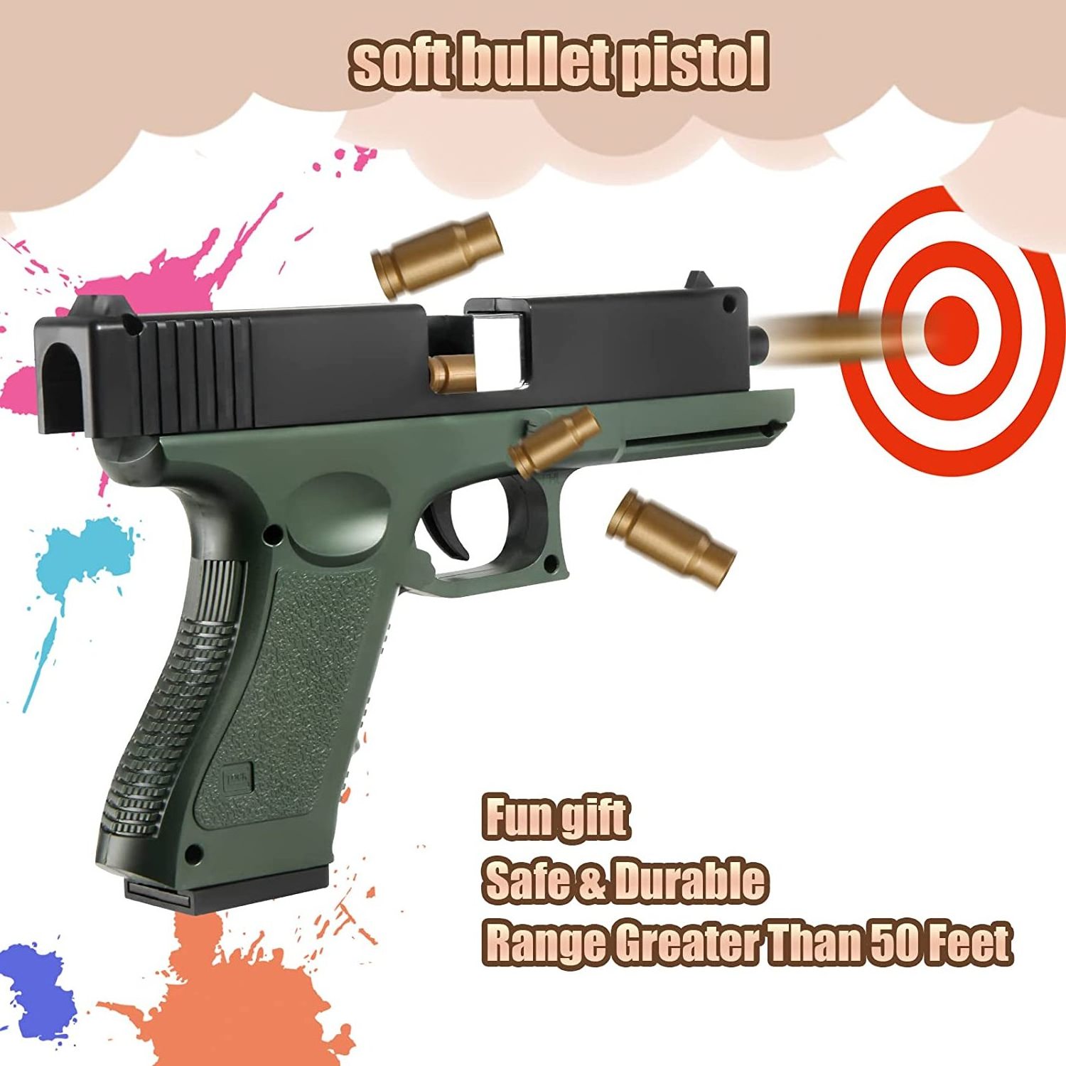 Shooting Game Toy Guns For Adults Kids Soft Bullet Blaster Gun Pistol With Foam Darts And Jump Ejecting Mag Indoor Outdoor gifts