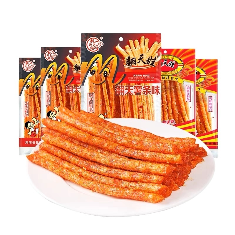 Fantianwa Nostalgic Childhood Snacks---Sweet and Spicy Flavor --16g/Bag--Spicy Strips--Latiao