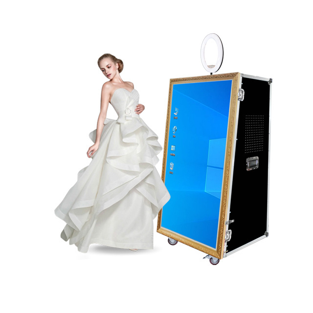 65 inch magic interactive selfie photo mirror booth kiosk for party or wedding