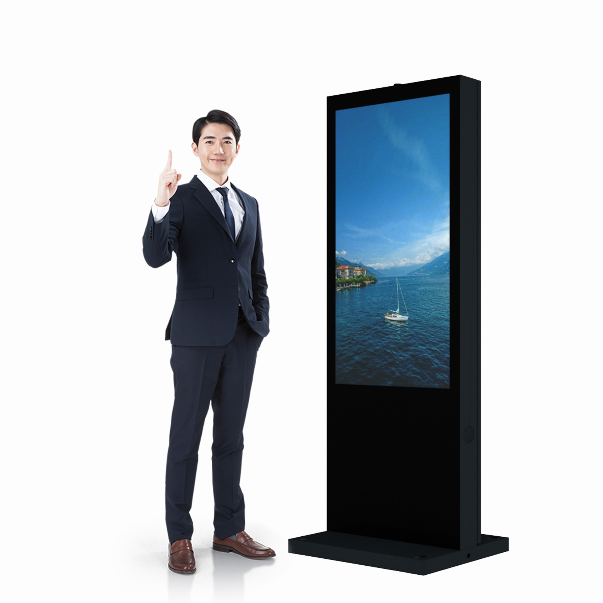 Screens Wall Mounted Outdoor Advertising Display Electric Pylon Totem Sign Social Photo Booth Touch Screen Camera