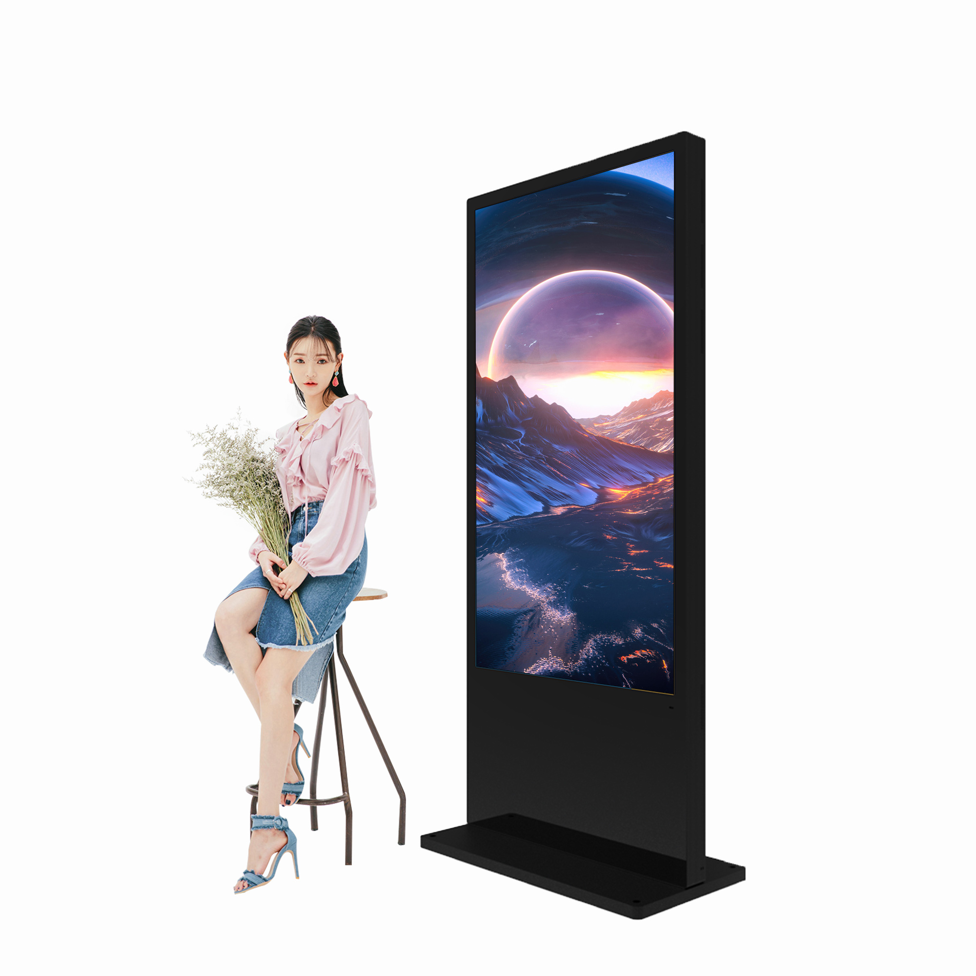 Screens Wall Mounted Outdoor Advertising Display Electric Pylon Totem Sign Social Photo Booth Touch Screen Camera