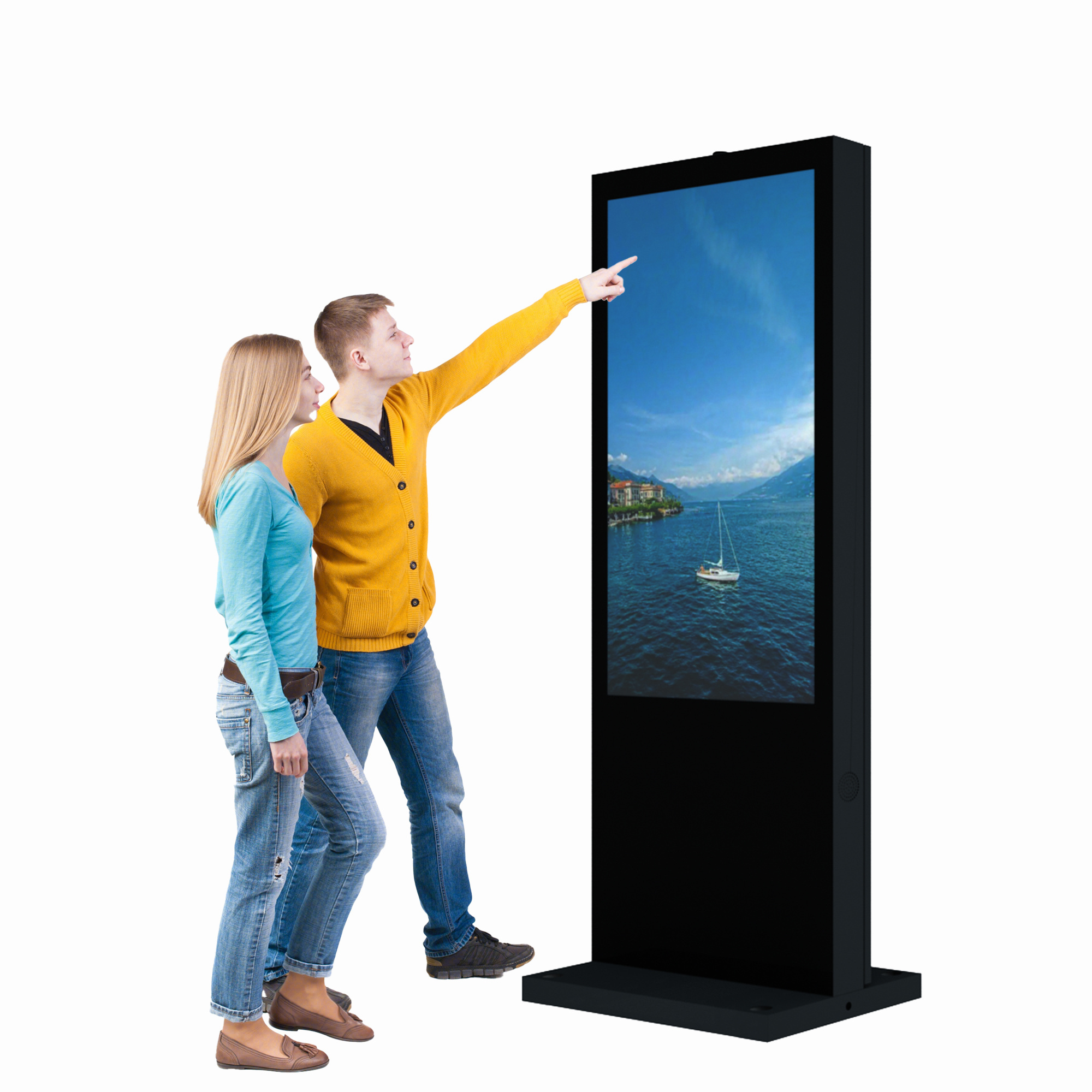 Totem Outdoor Advertising Led Screen Price Kiosk Machine Photo Booth 55 Inch Touch Display Digital Drive Thru Menu Board