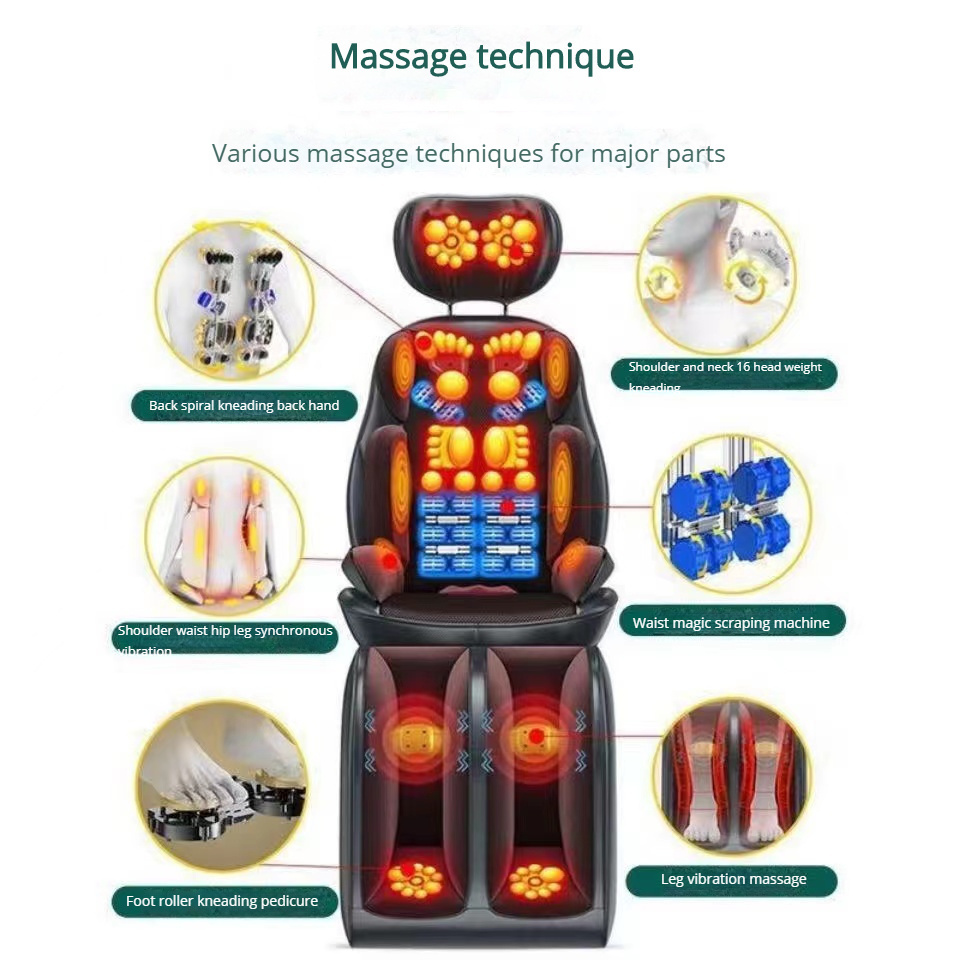 2023 Hot Sell Massager Cushion Deep Tissue Shiatsu Neck and Back Massage Cushion with Heats Massage Chair