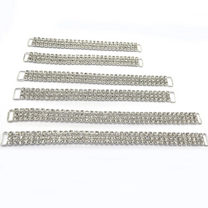 Three Different Size 3-Row Close Chain Crystal Rhinestone Bikini Suit Connector with Buckles for Shoes Belts Bags Decorations