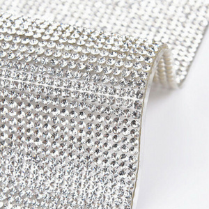 24x40cm Rhinestone Trim Cut Crystal Beaded Applique Hotfix Iron On Strass Mesh