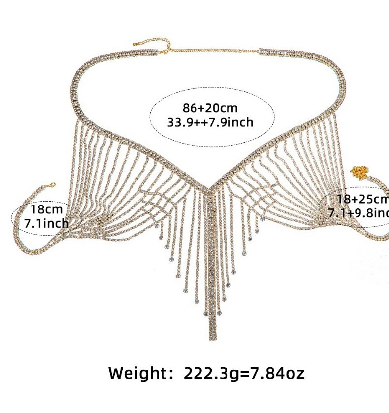 Sexy Bikini Shiny Crystal Thong Body Chain Rhinestone Bra with Thong Set Gold plated Chain Women Jewelry accessories