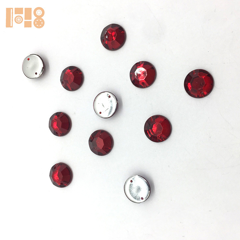 Silver round flat stones acrylic rhinestones for crafts