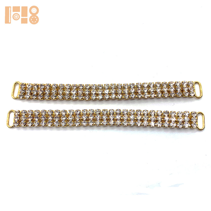 12.7cm Long 3 Row Close Chain Crystal Rhinestone Bikini Suit Connector  for swimwear