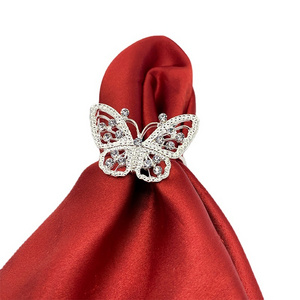 Fashion Napkin Holder Ring Rhinestone Butterfly Napkin Rings For Wedding Table Decoration