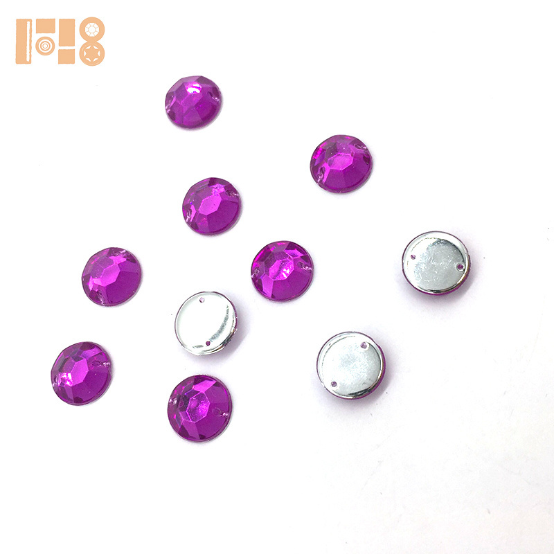 Silver round flat stones acrylic rhinestones for crafts