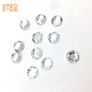 Silver round flat stones acrylic rhinestones for crafts