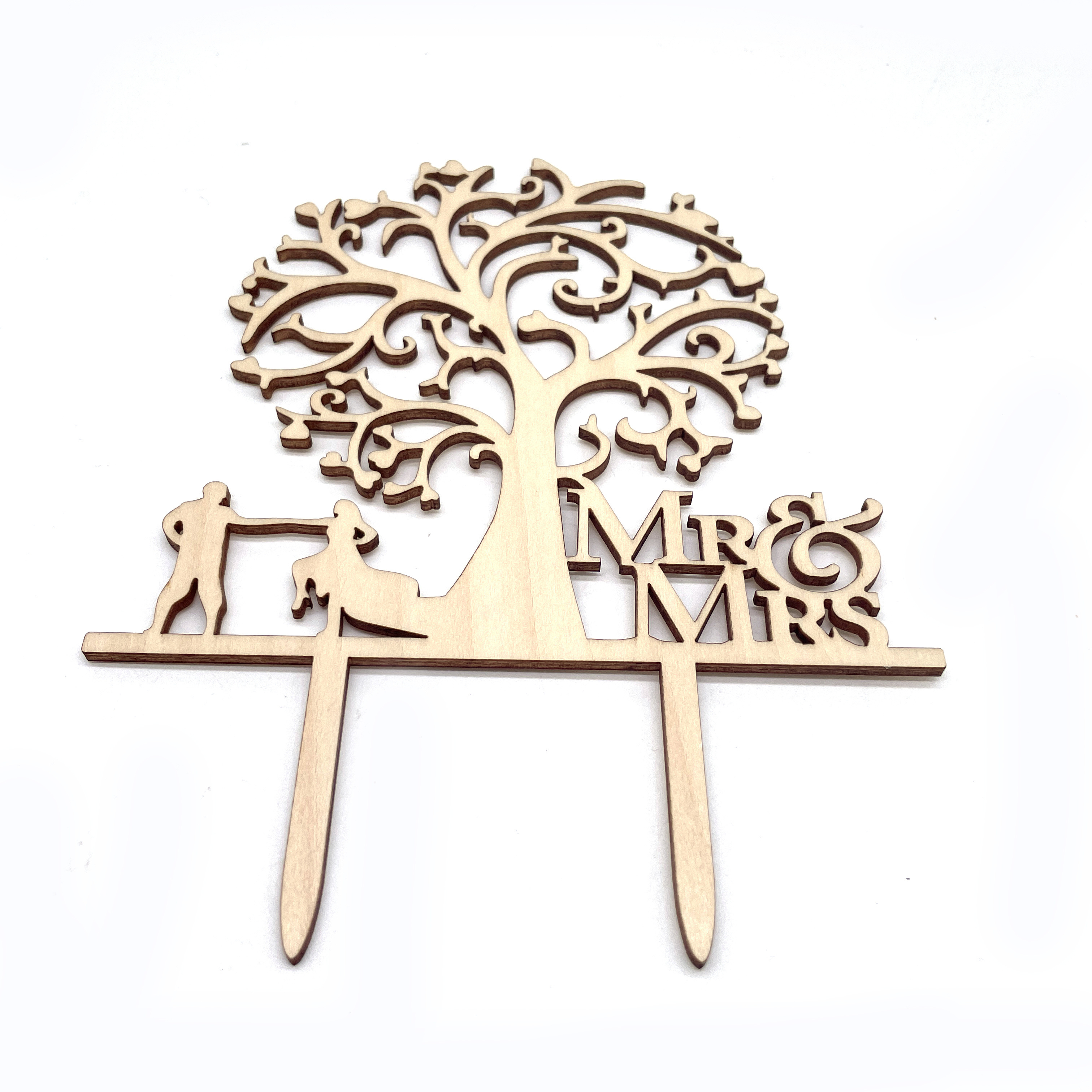 2023 Customized design Wood cake topper  For Forest  Wedding decoration