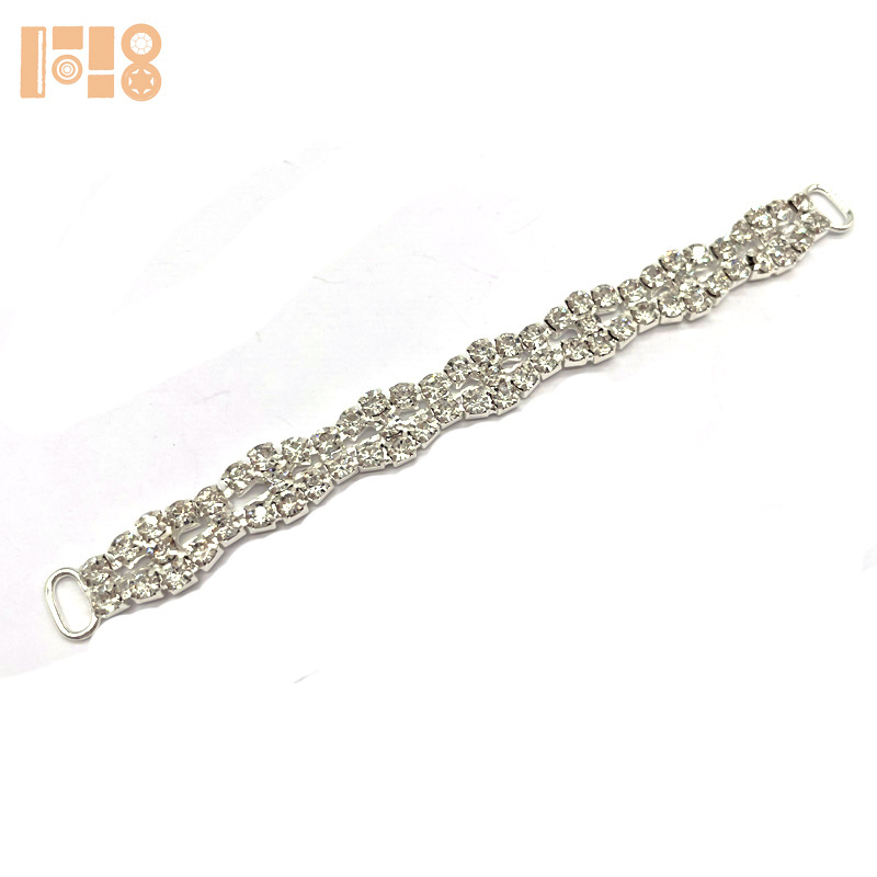 Shiny Crystal rhinestone connector metal bikini buckle for swimwear /bikini