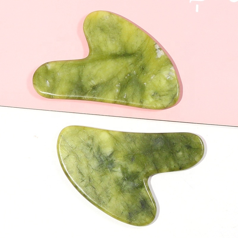 Wholesale Best Price Green Jade Gua Sha Board Pure Natural Jade Guasha Product Anti-aging Gua Sha Massage Tool