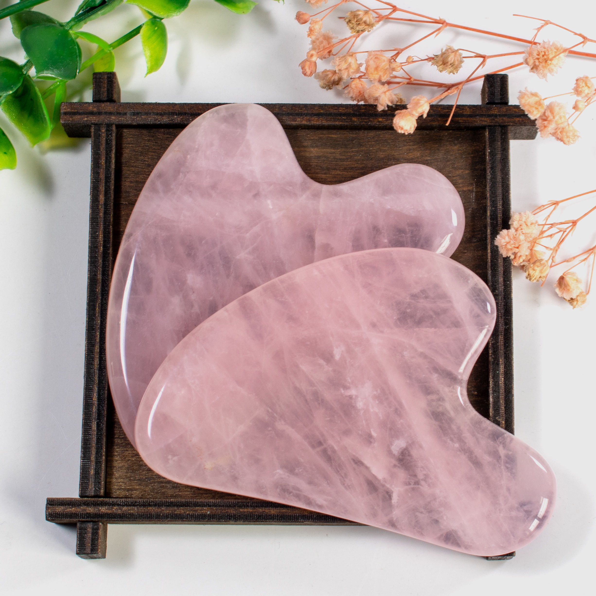 2020 New Natural Crystal Rose Quartz Stone Body Massage Tool Jade Gua Sha Rose Quartz  Guasha Stone