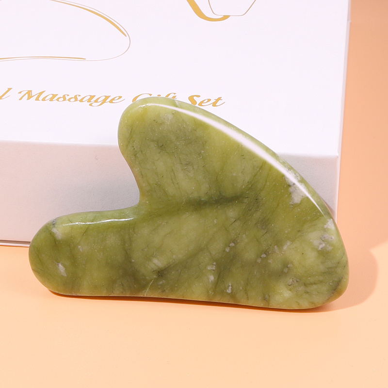 Wholesale Best Price Green Jade Gua Sha Board Pure Natural Jade Guasha Product Anti-aging Gua Sha Massage Tool