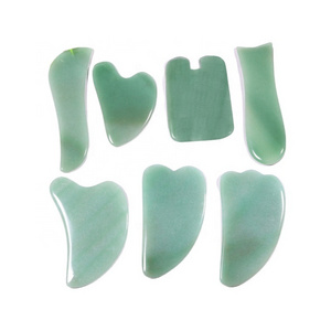 2020 New Product Natural Crystal Green Aventurine Gua Sha Body Massage Tool Real Jade Guasha Face Massage Tool